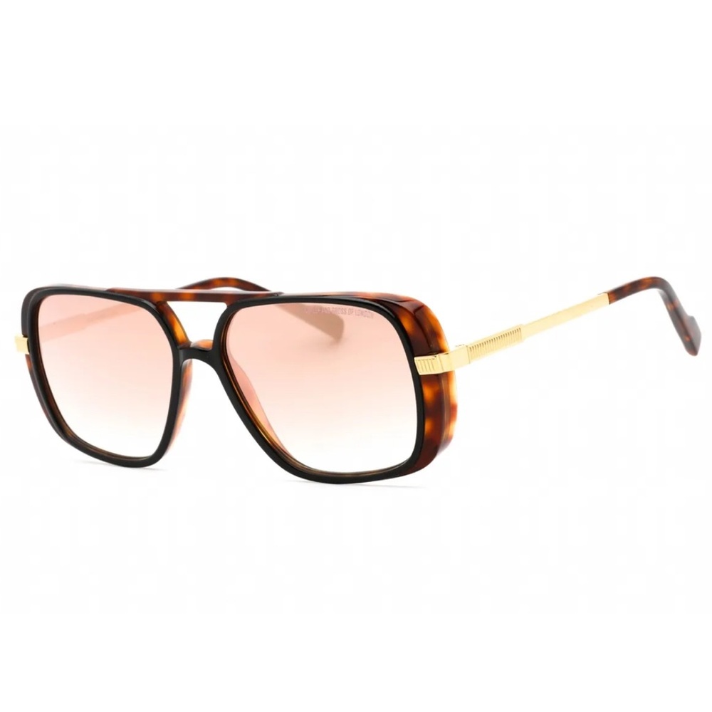 Tortoiseshell Aviator Sunglasses with Pink Gradient Lenses